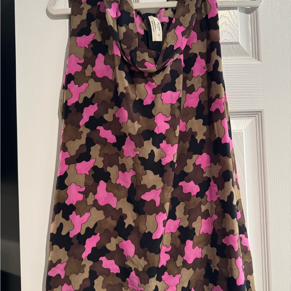Prada Pink and Brown Camouflage Top
